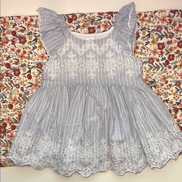 GAP Blue and White Striped Kids Dress - Picture 1 of 2